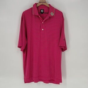 FootJoy Men's Hot Pink Striped Golf Polo xxl monogrammed sscc fj